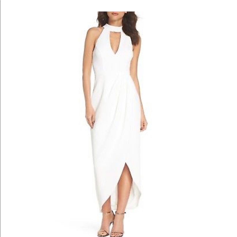 Xscape white crepe choker dress